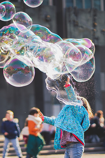 girl with bubbles